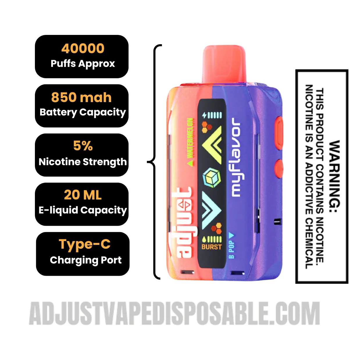 Adjust 40k Descartável - 40.000 Puffs - Imagem 3